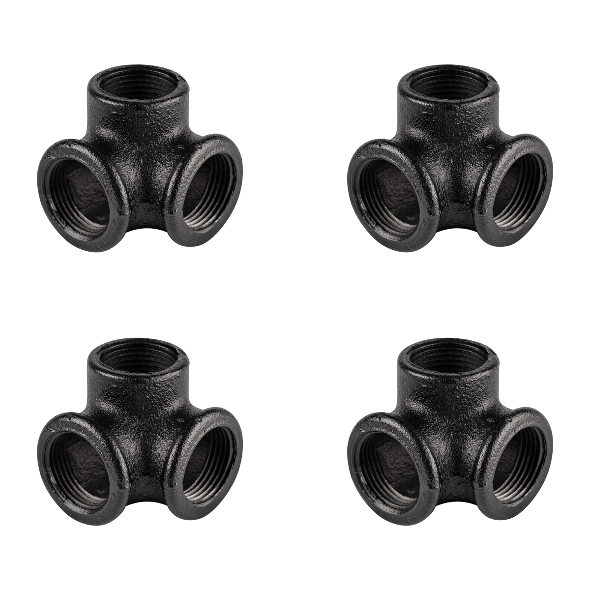 Three Way Elbow Joiners Black - 4 Pack