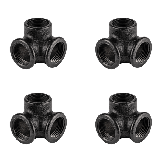 Three Way Elbow Joiners Black - 4 Pack