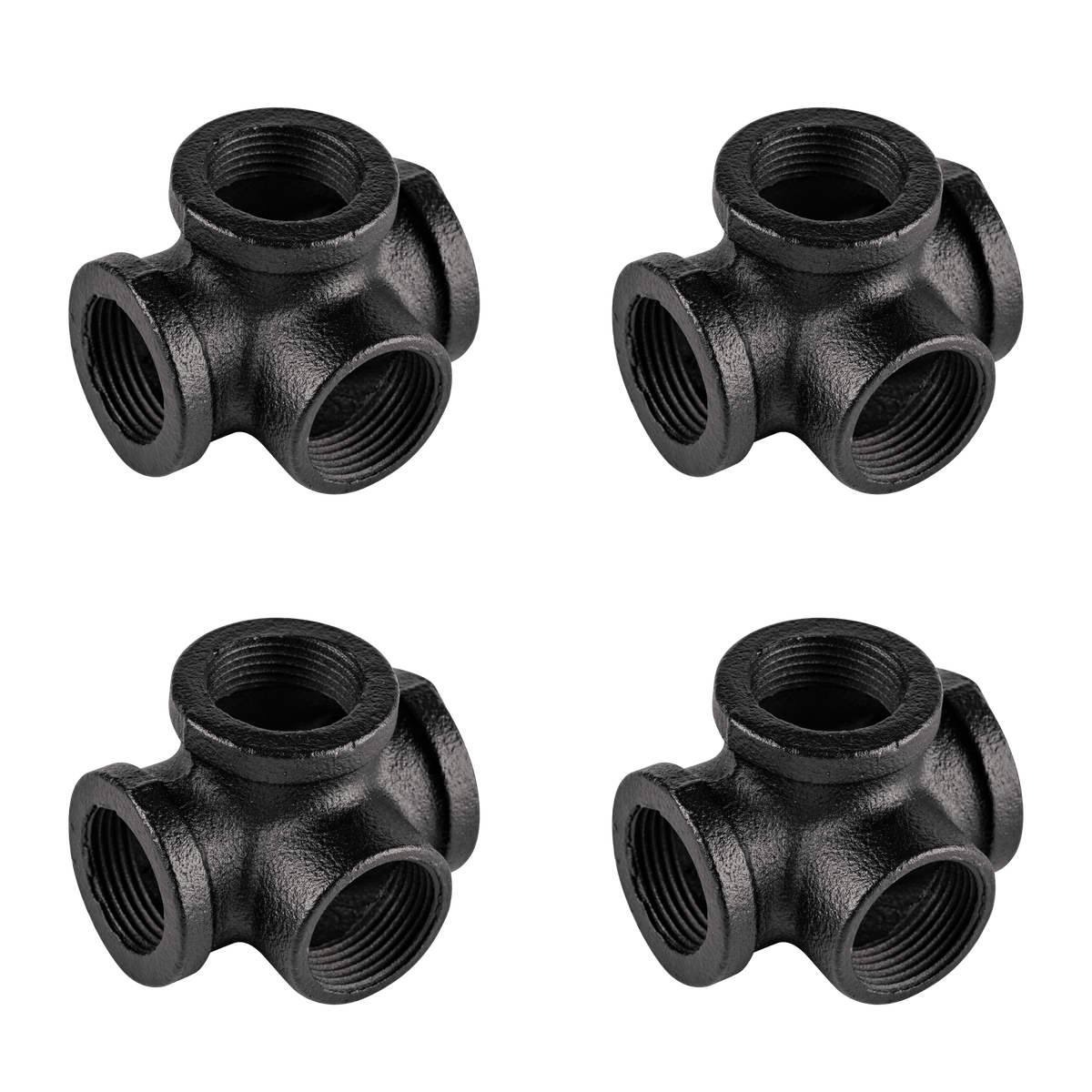 Four Way Tee Joiners Black - 4 Pack